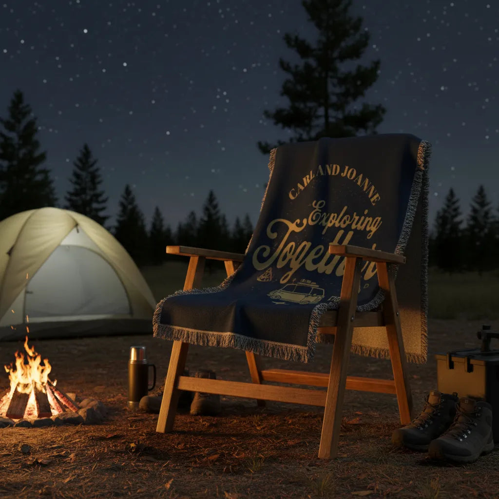 Exploring Together Personalized Adventure Woven Blanket