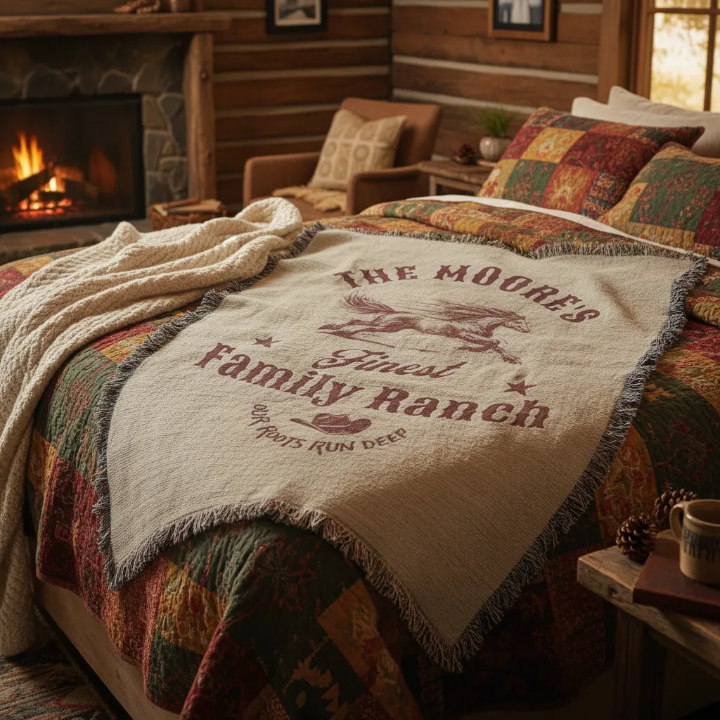 Finest Family Ranch Personalized Heirloom Woven Blanket