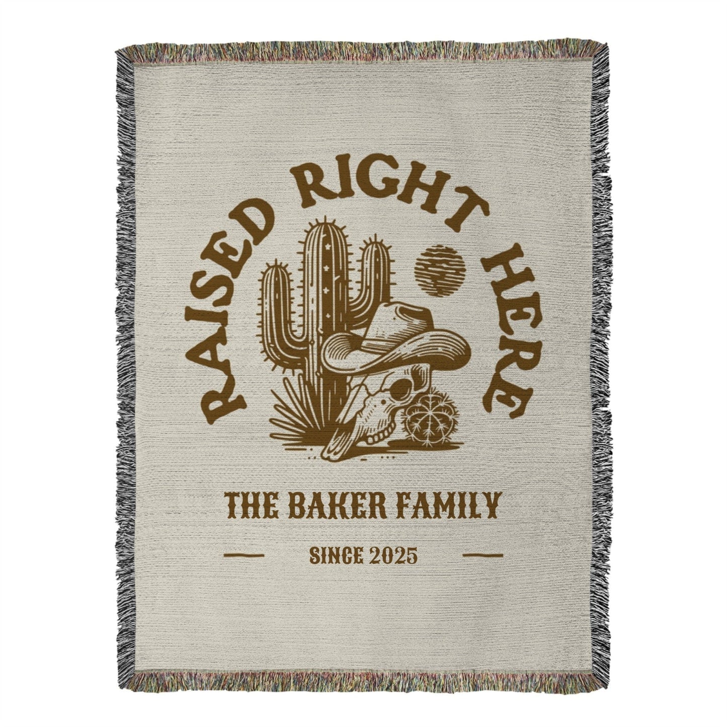 Raised Right Here Personalized Heirloom Woven Blanket