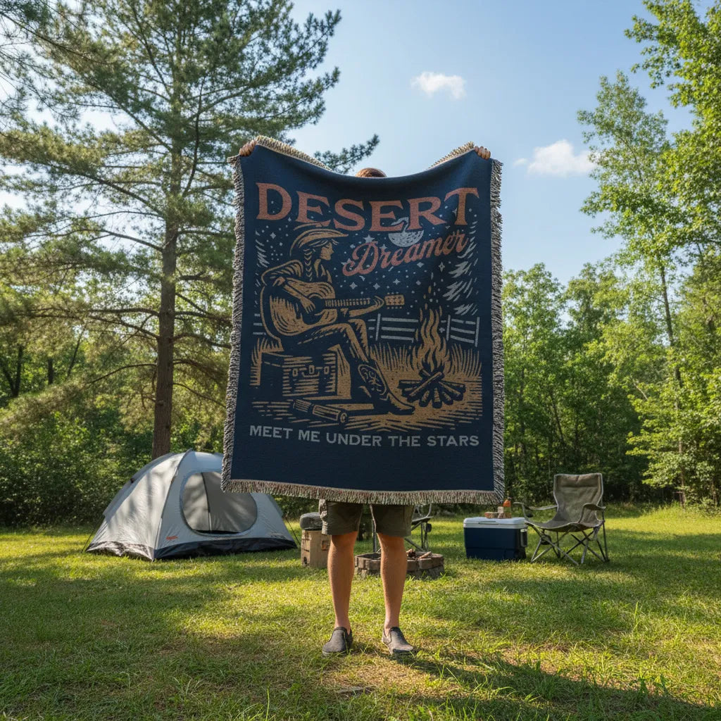 Moonlit Desert Dreamer Woven Blanket