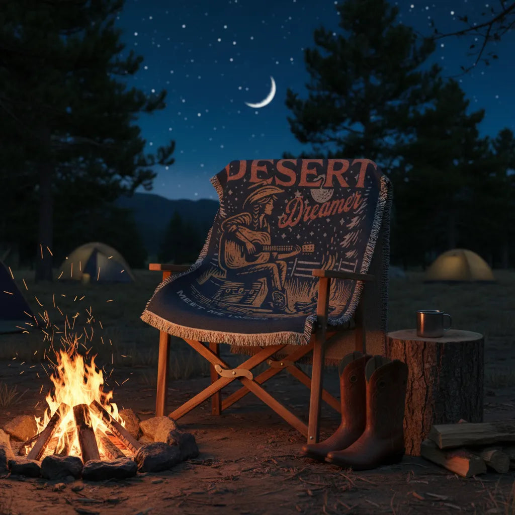 Moonlit Desert Dreamer Woven Blanket