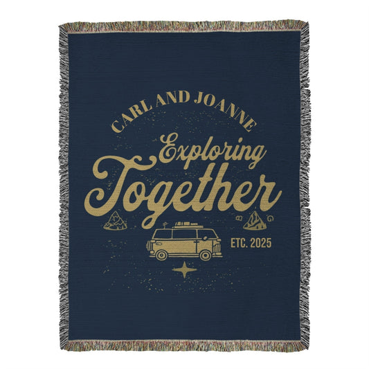 Exploring Together Personalized Adventure Woven Blanket