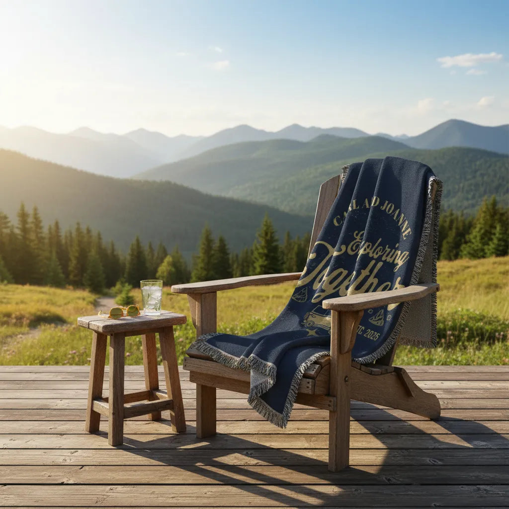 Exploring Together Personalized Adventure Woven Blanket
