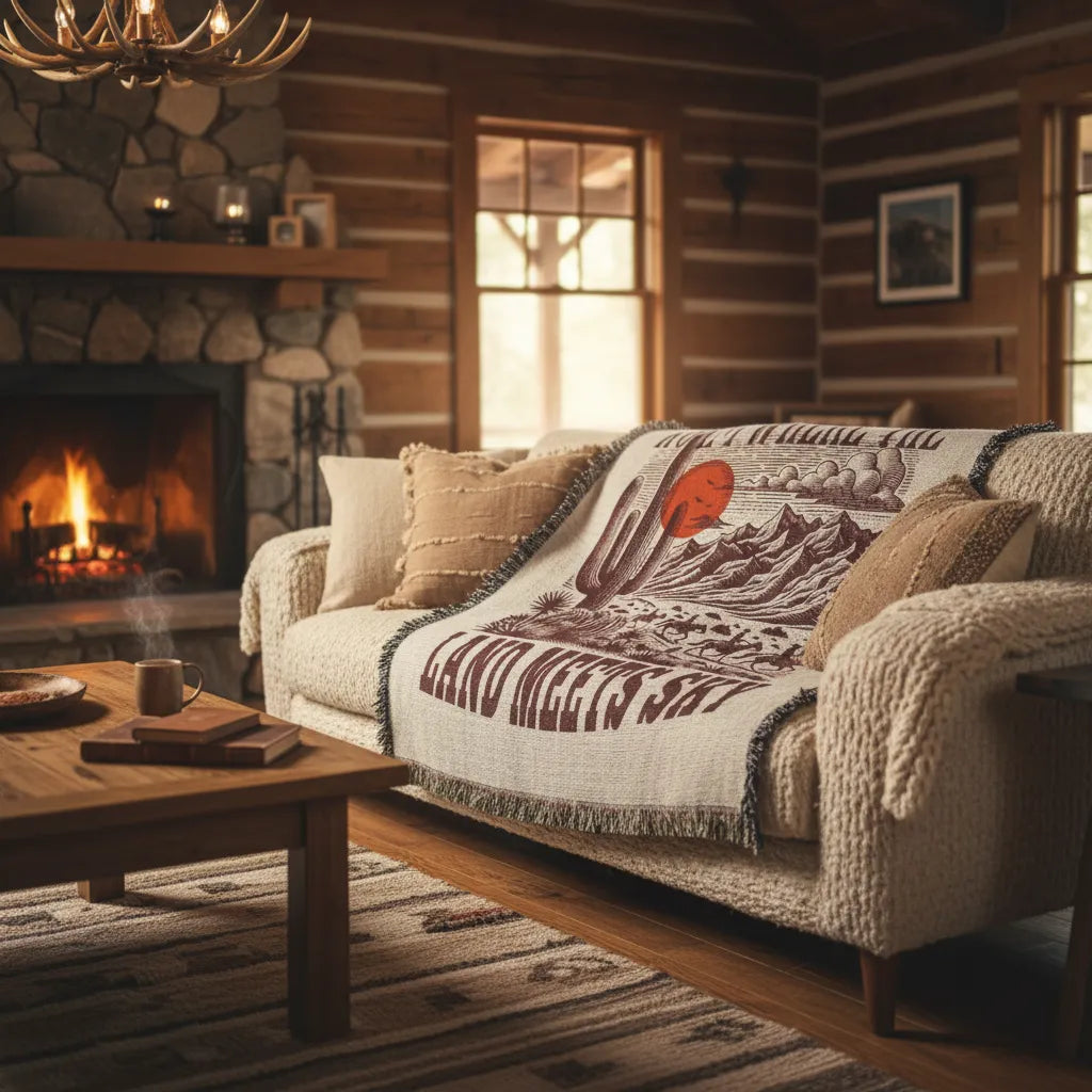 Roam Where The Land Meets Sky Western Desert Woven Throw