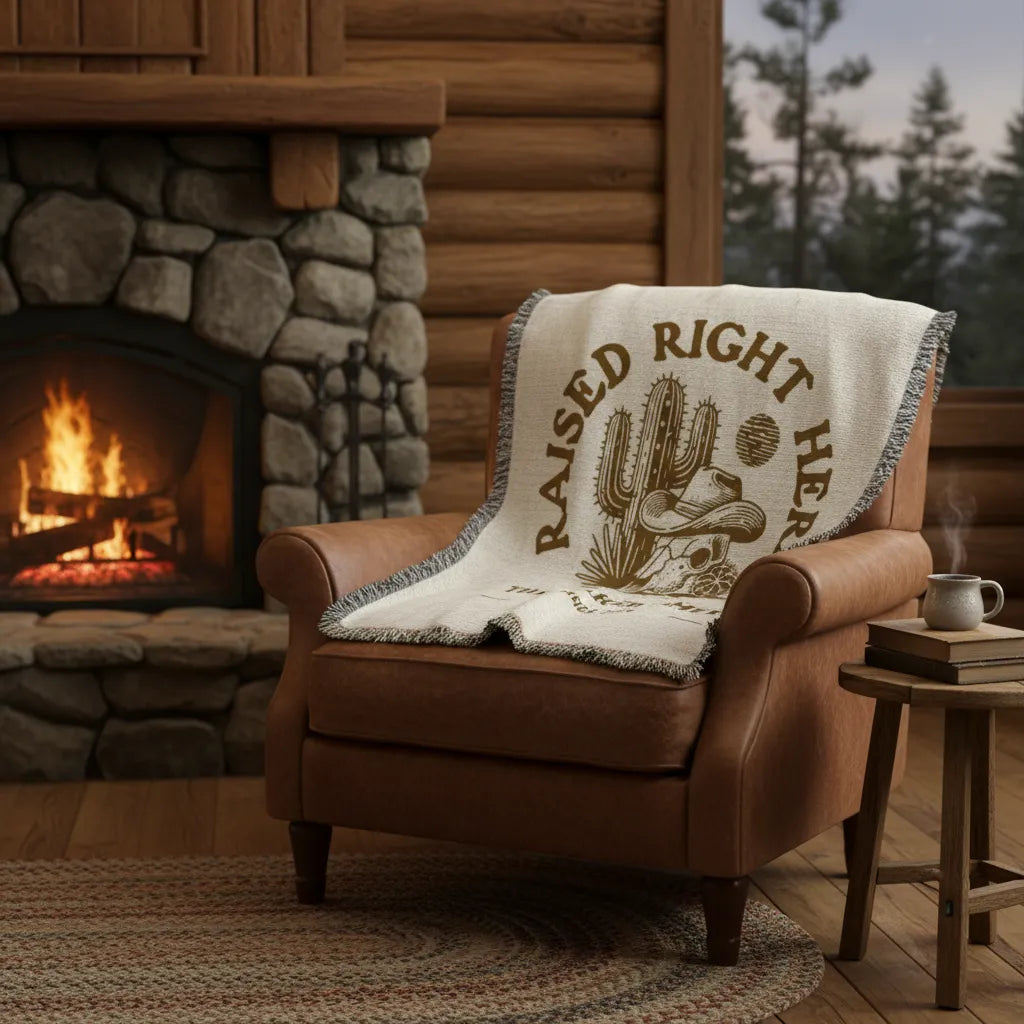 Raised Right Here Personalized Heirloom Woven Blanket
